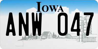 IA license plate ANW047