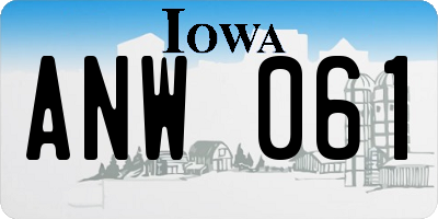 IA license plate ANW061