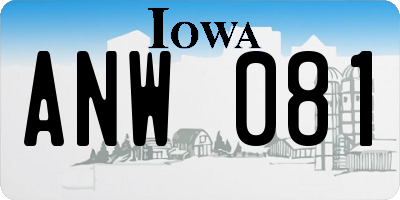 IA license plate ANW081