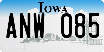 IA license plate ANW085