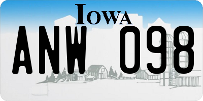 IA license plate ANW098
