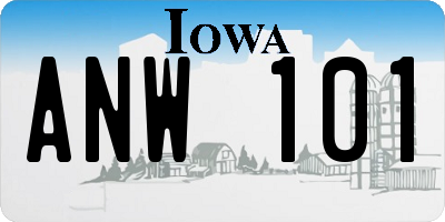 IA license plate ANW101