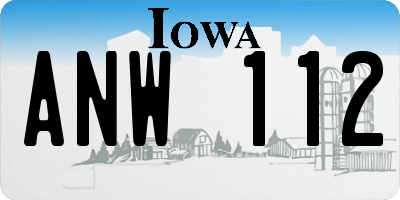 IA license plate ANW112