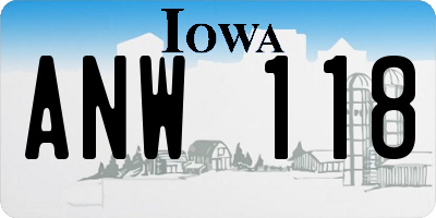 IA license plate ANW118