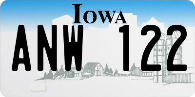 IA license plate ANW122
