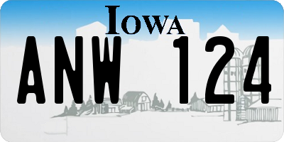 IA license plate ANW124