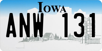 IA license plate ANW131