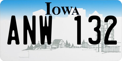IA license plate ANW132