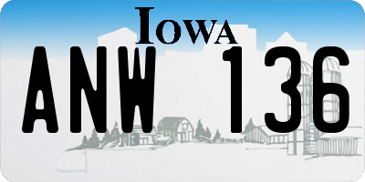 IA license plate ANW136