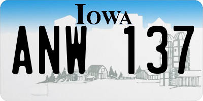 IA license plate ANW137