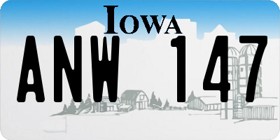 IA license plate ANW147