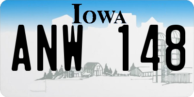 IA license plate ANW148