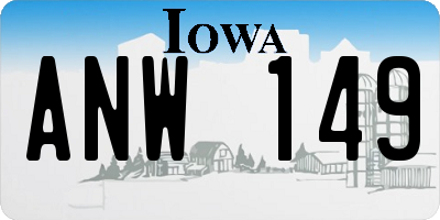 IA license plate ANW149