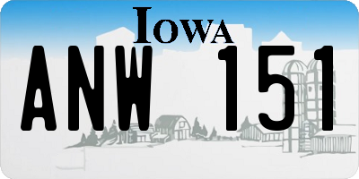 IA license plate ANW151