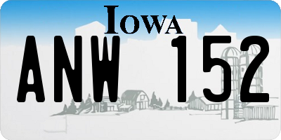 IA license plate ANW152