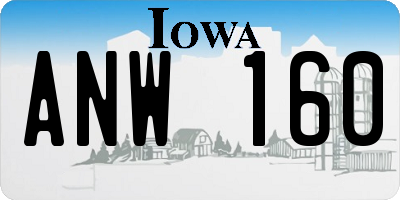 IA license plate ANW160