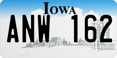 IA license plate ANW162