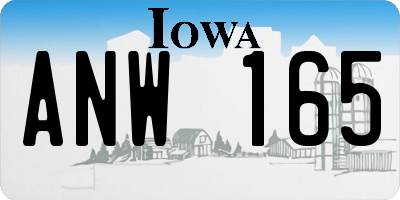 IA license plate ANW165