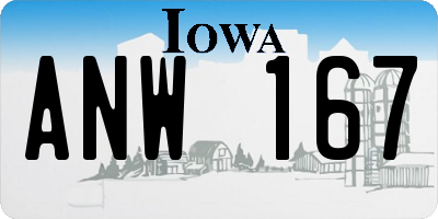 IA license plate ANW167