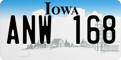 IA license plate ANW168