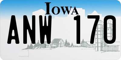 IA license plate ANW170