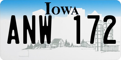 IA license plate ANW172