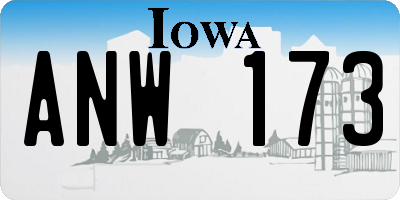 IA license plate ANW173