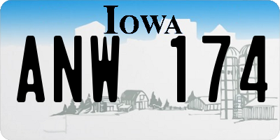 IA license plate ANW174