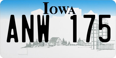IA license plate ANW175