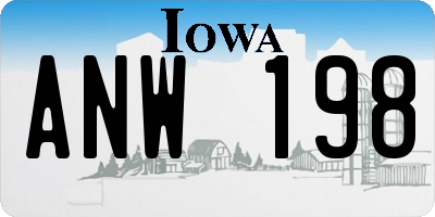 IA license plate ANW198
