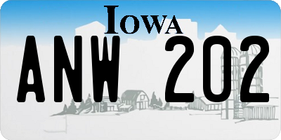 IA license plate ANW202