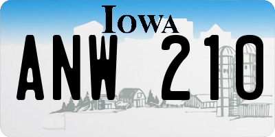 IA license plate ANW210
