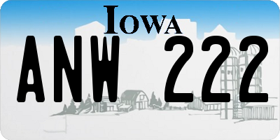 IA license plate ANW222