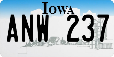 IA license plate ANW237