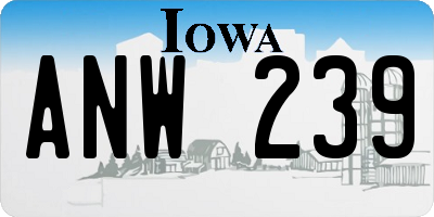IA license plate ANW239