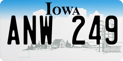 IA license plate ANW249