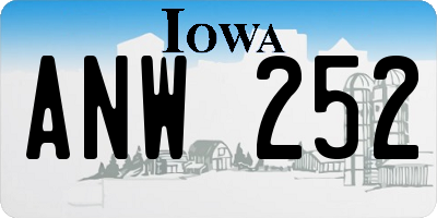 IA license plate ANW252