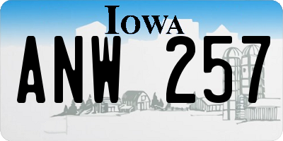 IA license plate ANW257