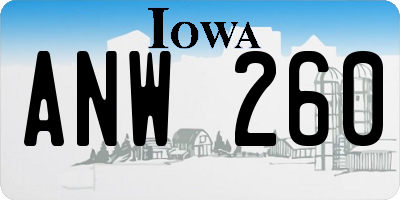 IA license plate ANW260
