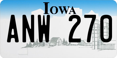 IA license plate ANW270