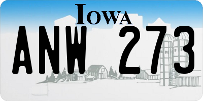 IA license plate ANW273