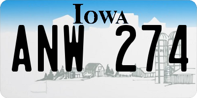 IA license plate ANW274