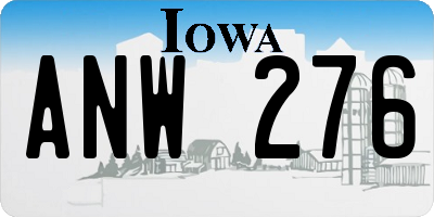 IA license plate ANW276