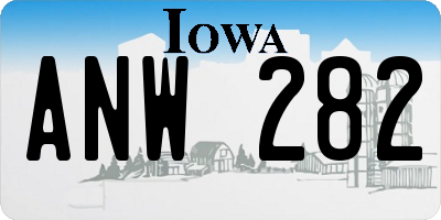 IA license plate ANW282