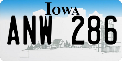 IA license plate ANW286