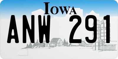 IA license plate ANW291
