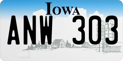 IA license plate ANW303