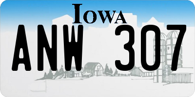 IA license plate ANW307