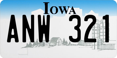 IA license plate ANW321