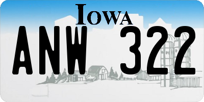 IA license plate ANW322